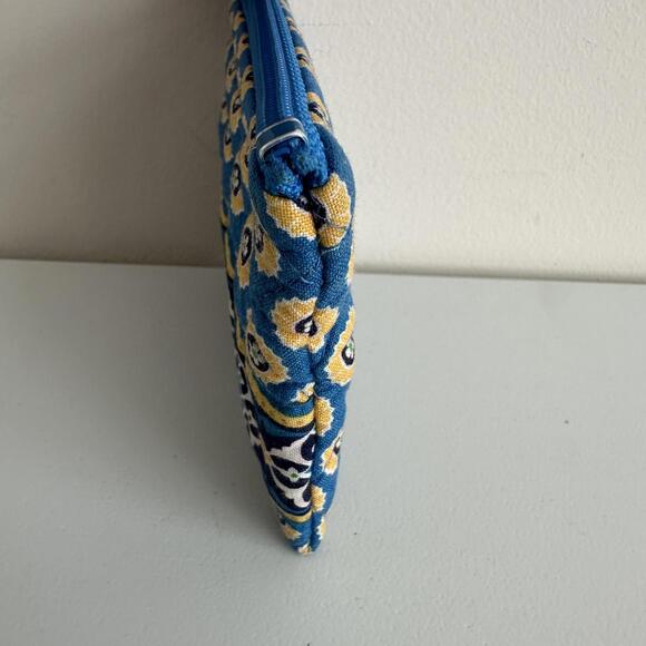 Vera Bradley Riviera Blue Zip Top Coin Purse Small Cotton Cosmetic Trinket Case - Picture 4 of 10